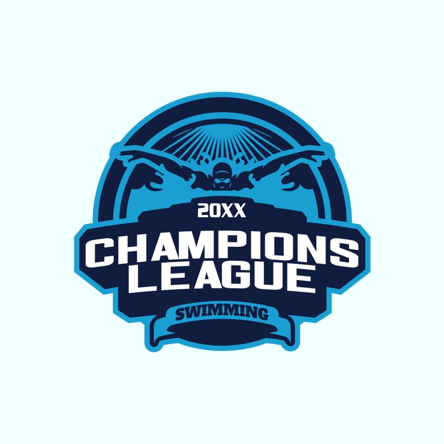 Champions League Swimming logo template Thumbnail
