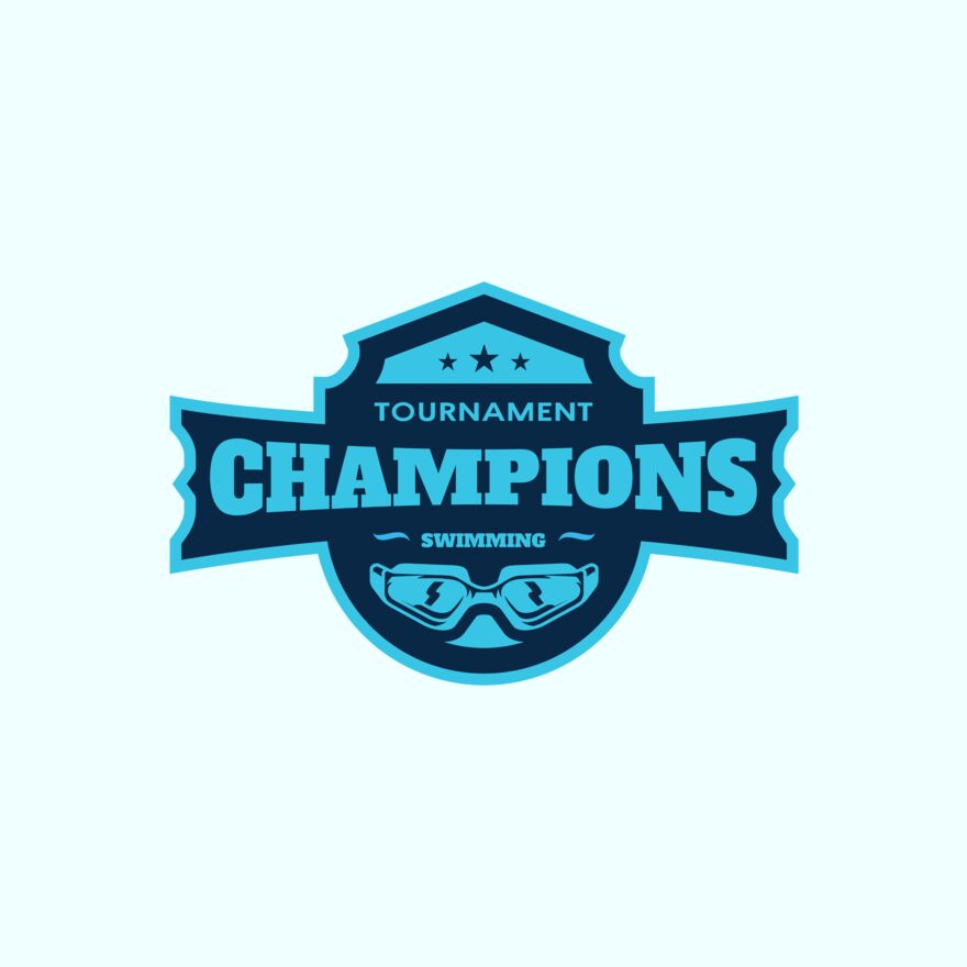 Champions Tournament Swimming logo template Thumbnail