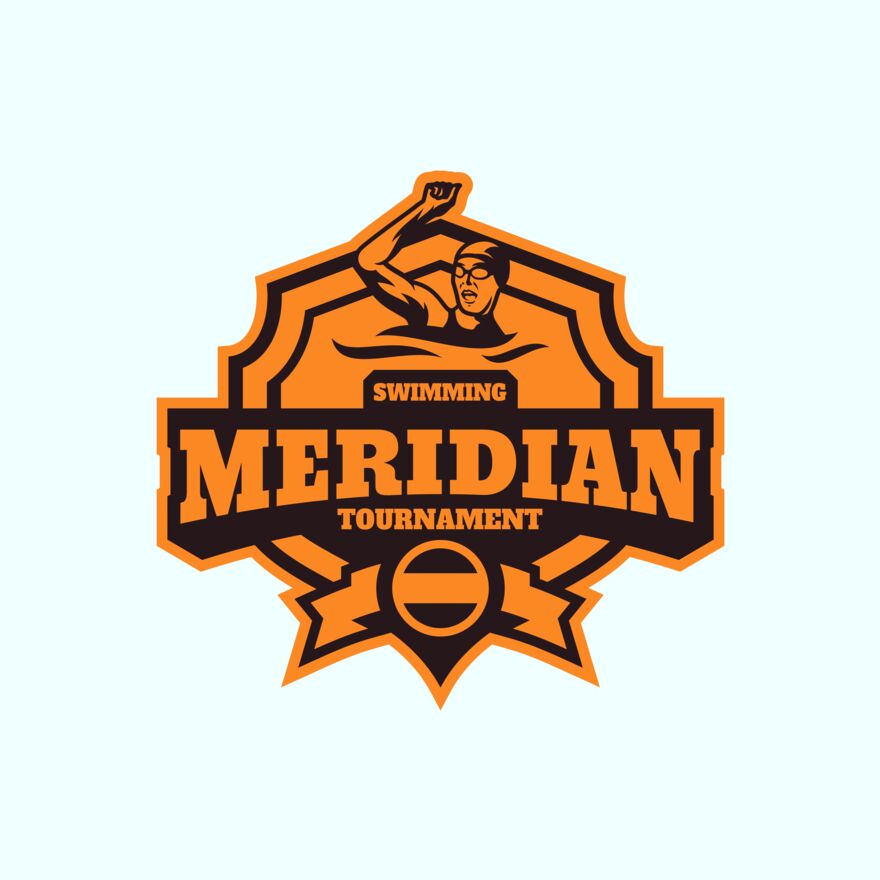 Meridian Tournament Swimming logo template Thumbnail