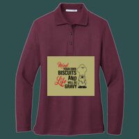 Women's Silk Touch Long Sleeve Polo Thumbnail
