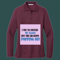 Women's Silk Touch Long Sleeve Polo Thumbnail