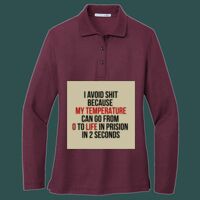Women's Silk Touch Long Sleeve Polo Thumbnail